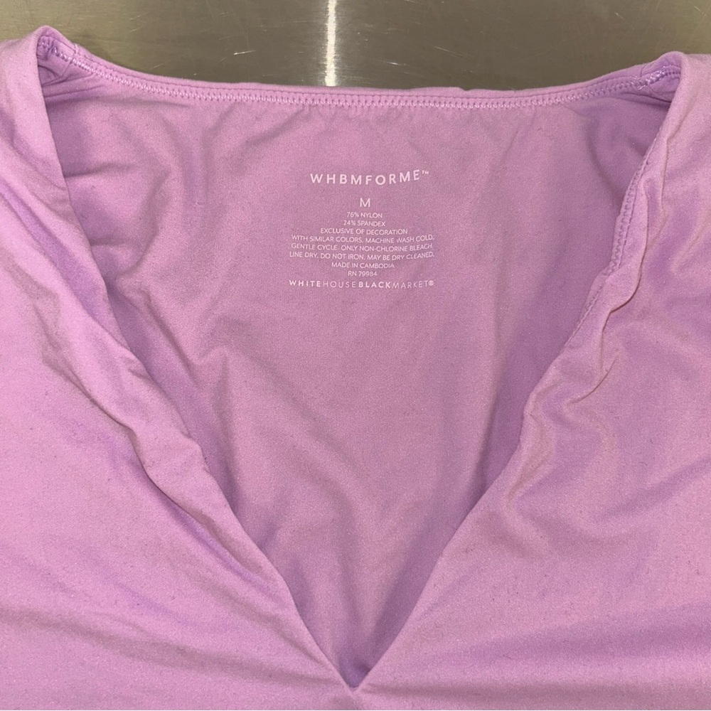 WHBM Forme V-Neck Top 3/4 Sleeve Soft Smooth Size M Medium - Picture 5 of 8
